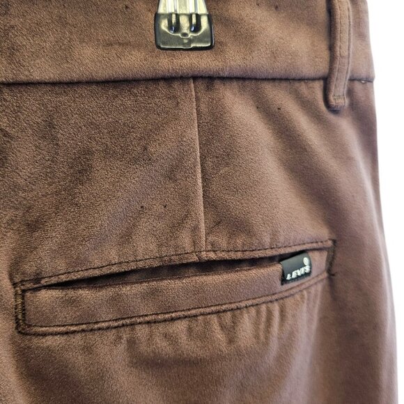 Levi's Womens Baggy Trousers, Velvet, Brown, Mid Rise, Wide Leg Relaxed, Size 31 - Picture 10 of 11
